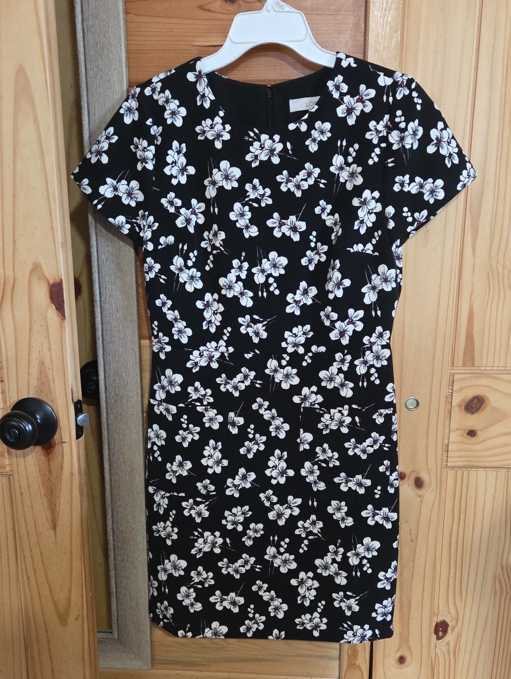 Black Floral Dress with White Blossoms